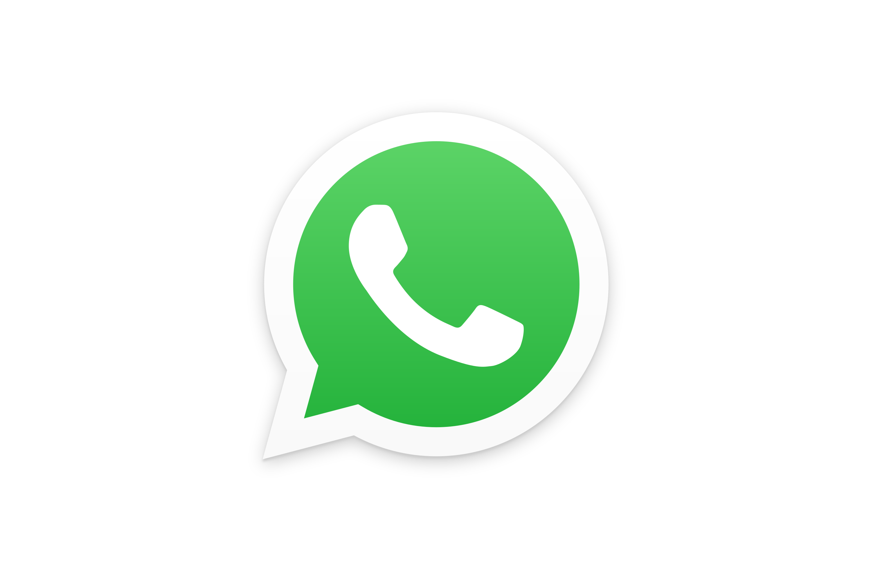  A green and white sticker with a phone receiver in a speech bubble on a green background.